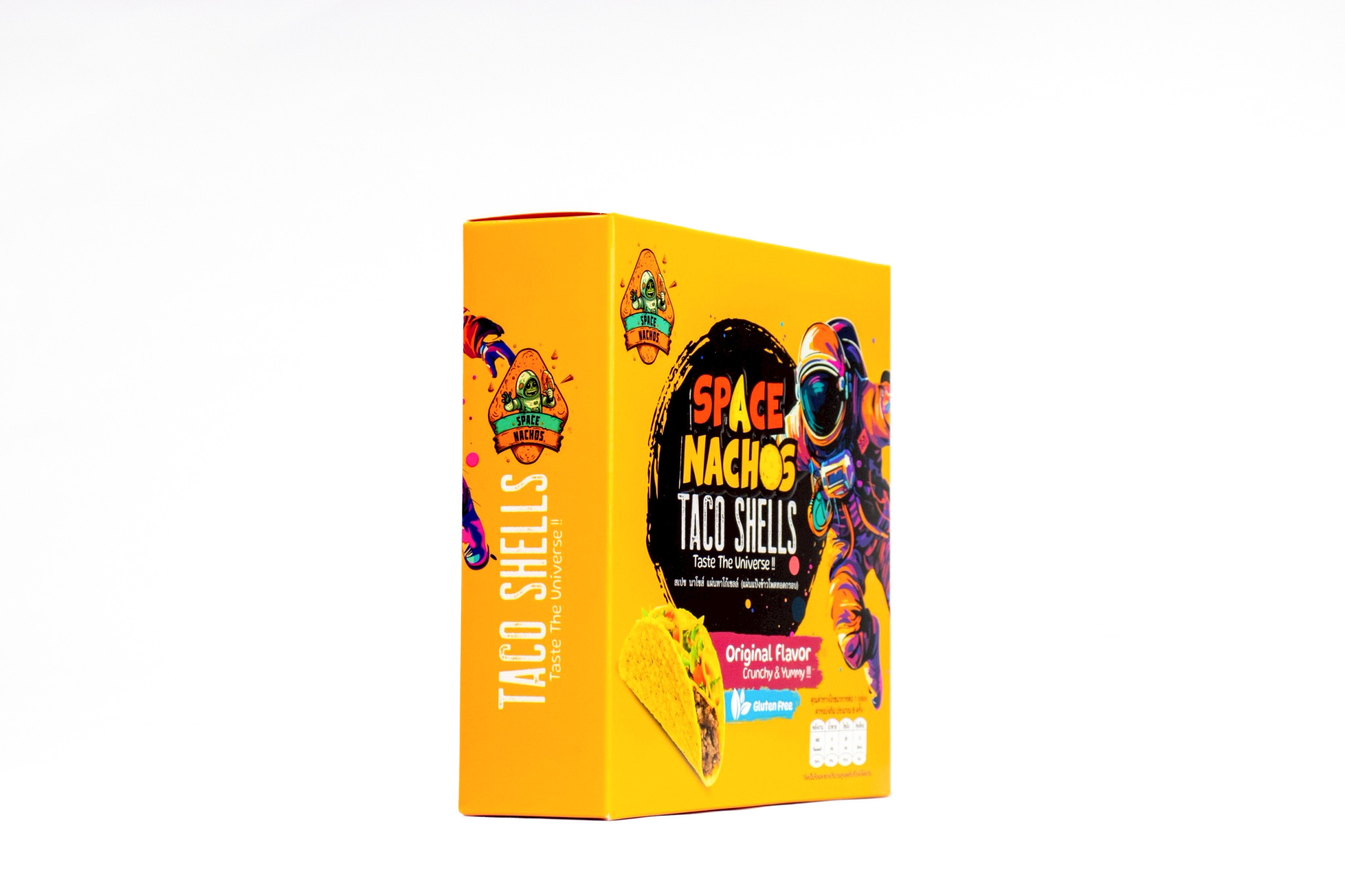 รูปตัวอย่างงานผลิตกล่องขนม/อาหาร กล่องอาหาร space nachos แผ่นแป้งทาโก้ เซลล์ จาก Box Corner Art รูปที่ 4