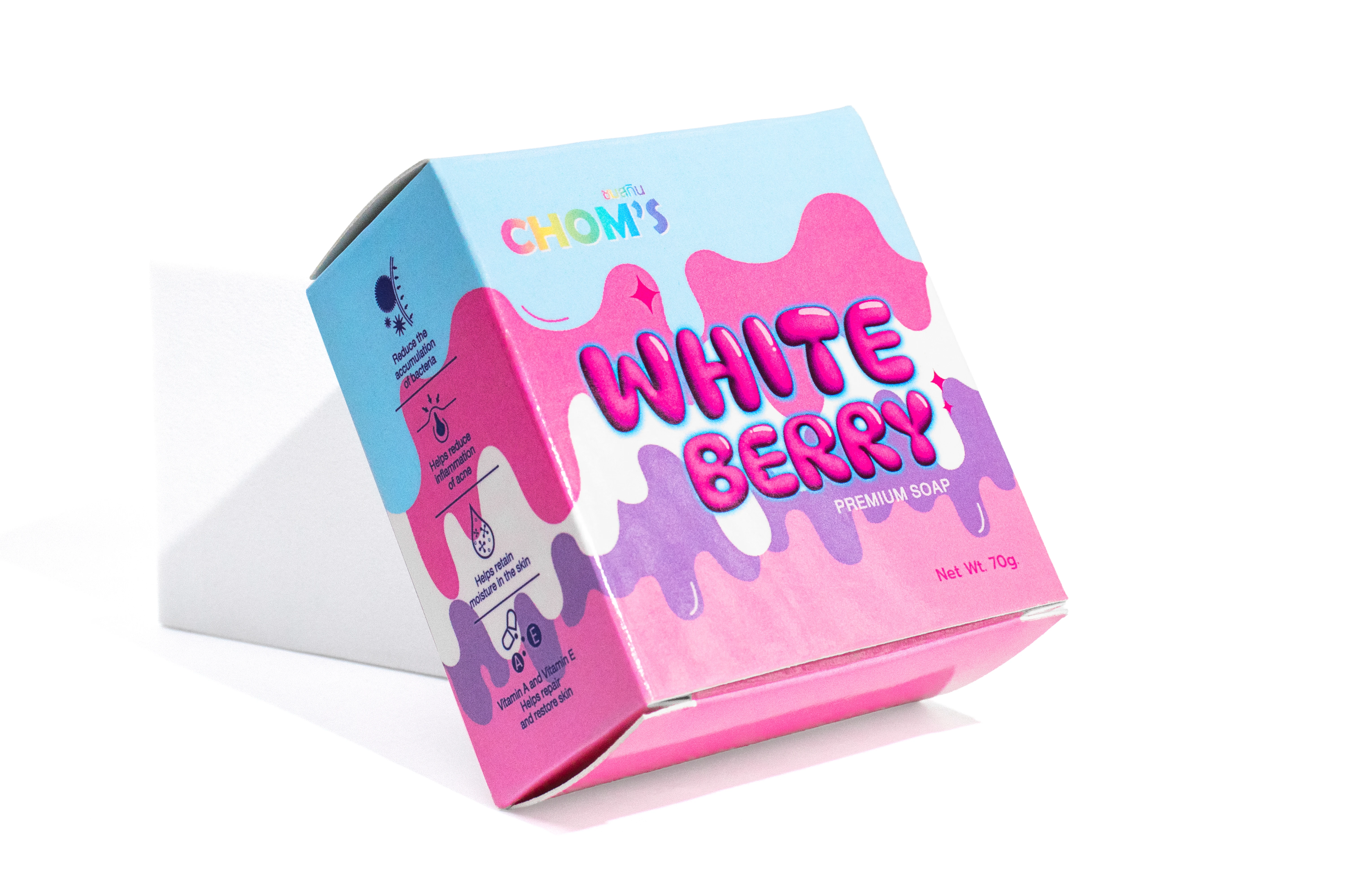 รูปตัวอย่างงานผลิตกล่องครีม Chom's White Berry จาก Box Corner Art รูปที่ 5