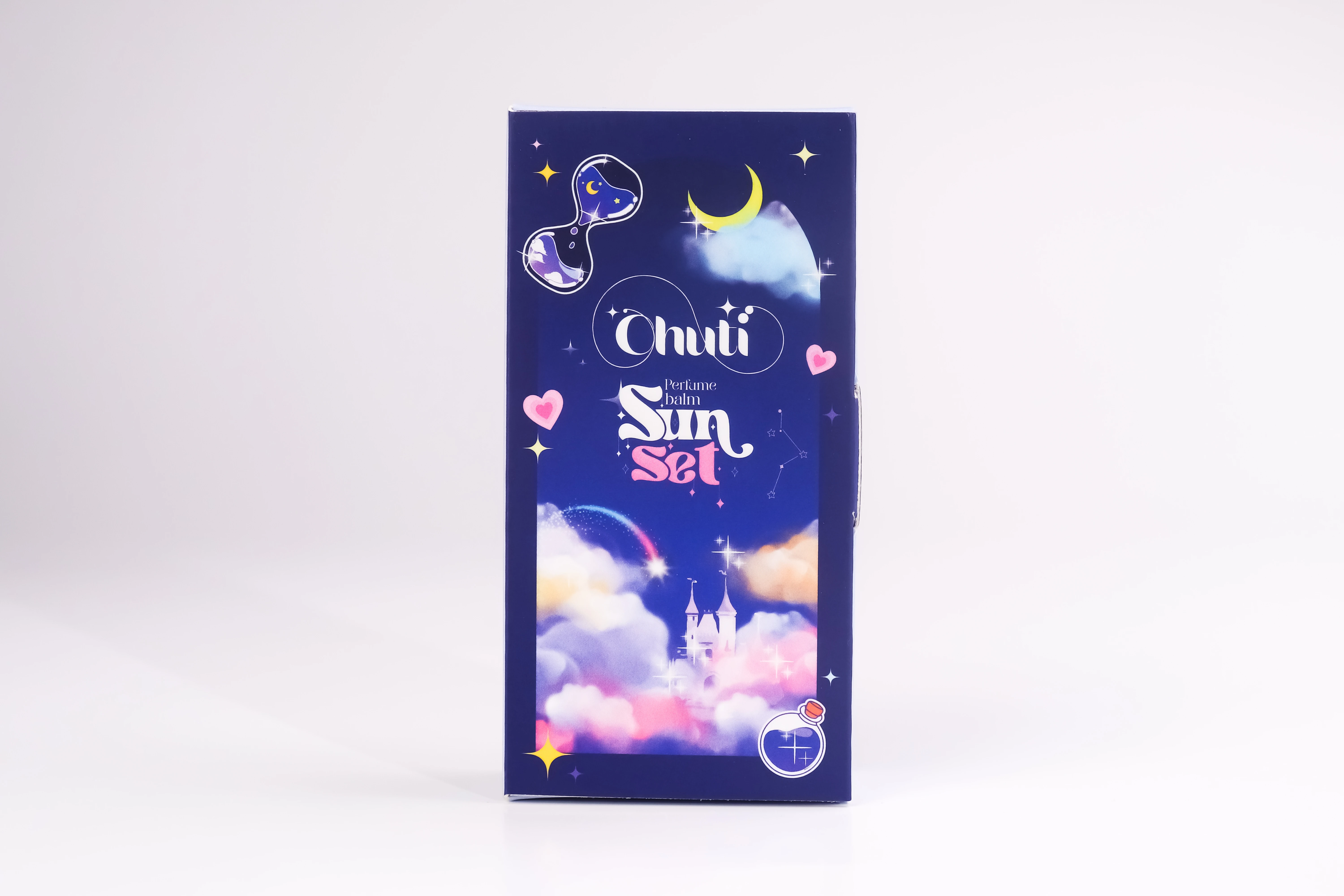 รูปตัวอย่างงานผลิตกล่องน้ำหอม Chuti Sunset จาก Box Corner Art