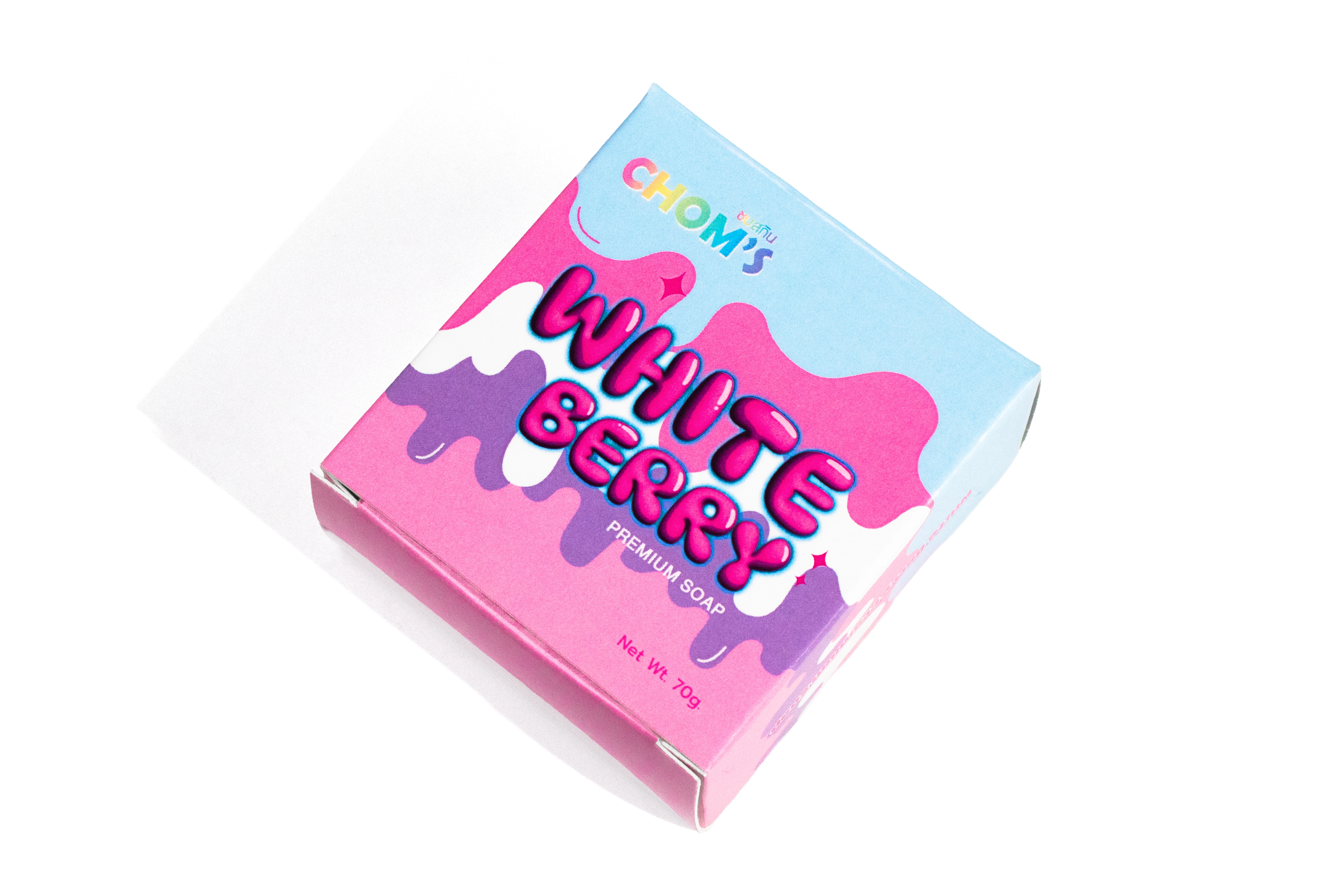 รูปตัวอย่างงานผลิตกล่องครีม Chom's White Berry จาก Box Corner Art