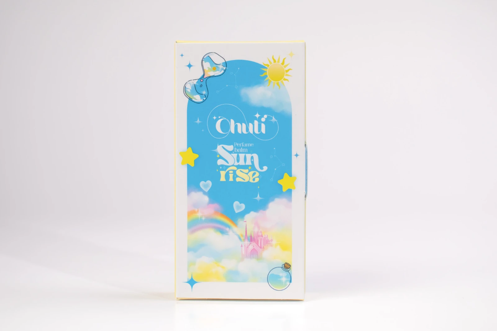 รูปตัวอย่างงานผลิตกล่องน้ำหอม Chuti Sunrise จาก Box Corner Art