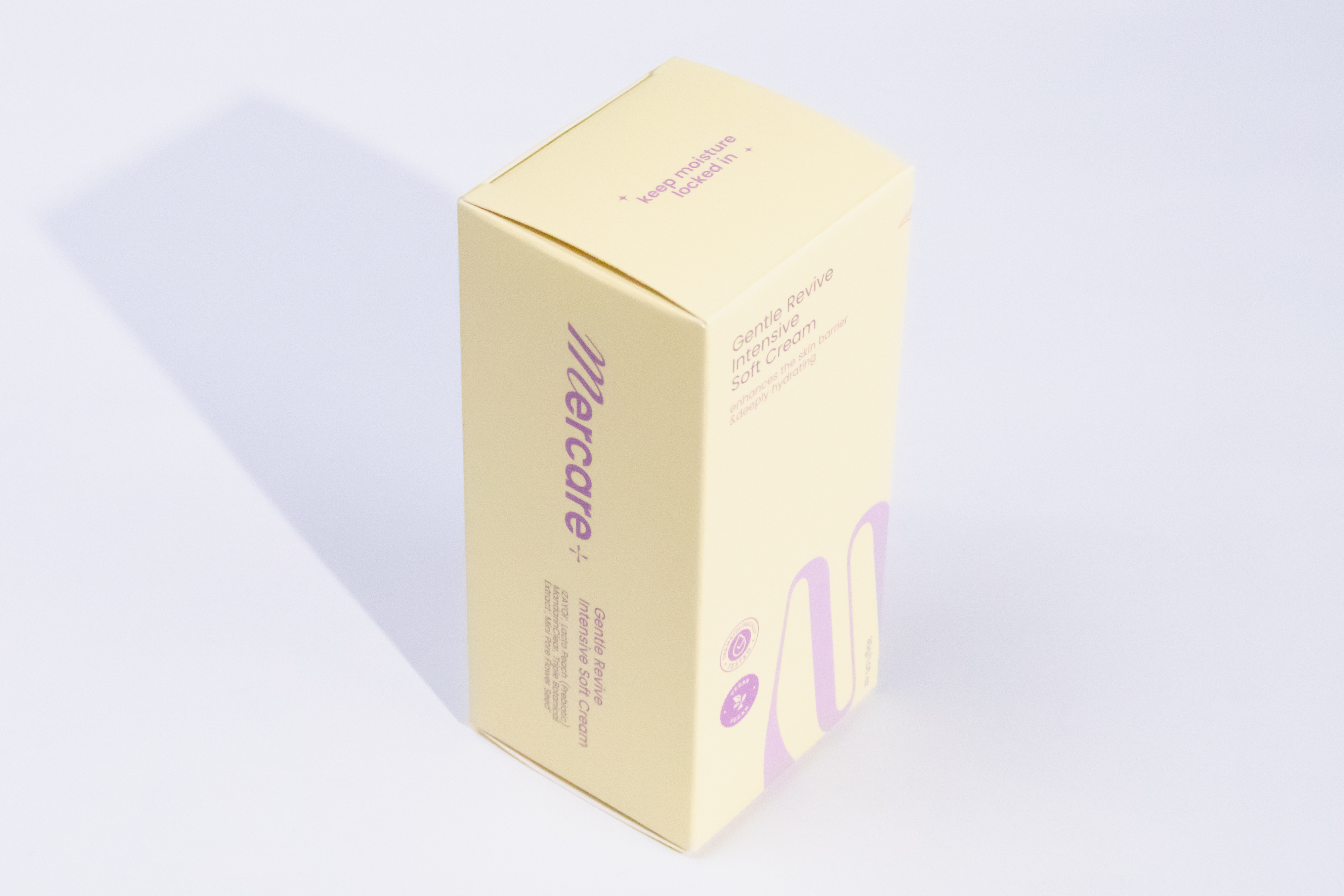 รูปตัวอย่างงานผลิตกล่องครีม Soft Cream โทนม่วงเหลือง จาก Box Corner Art รูปที่ 2