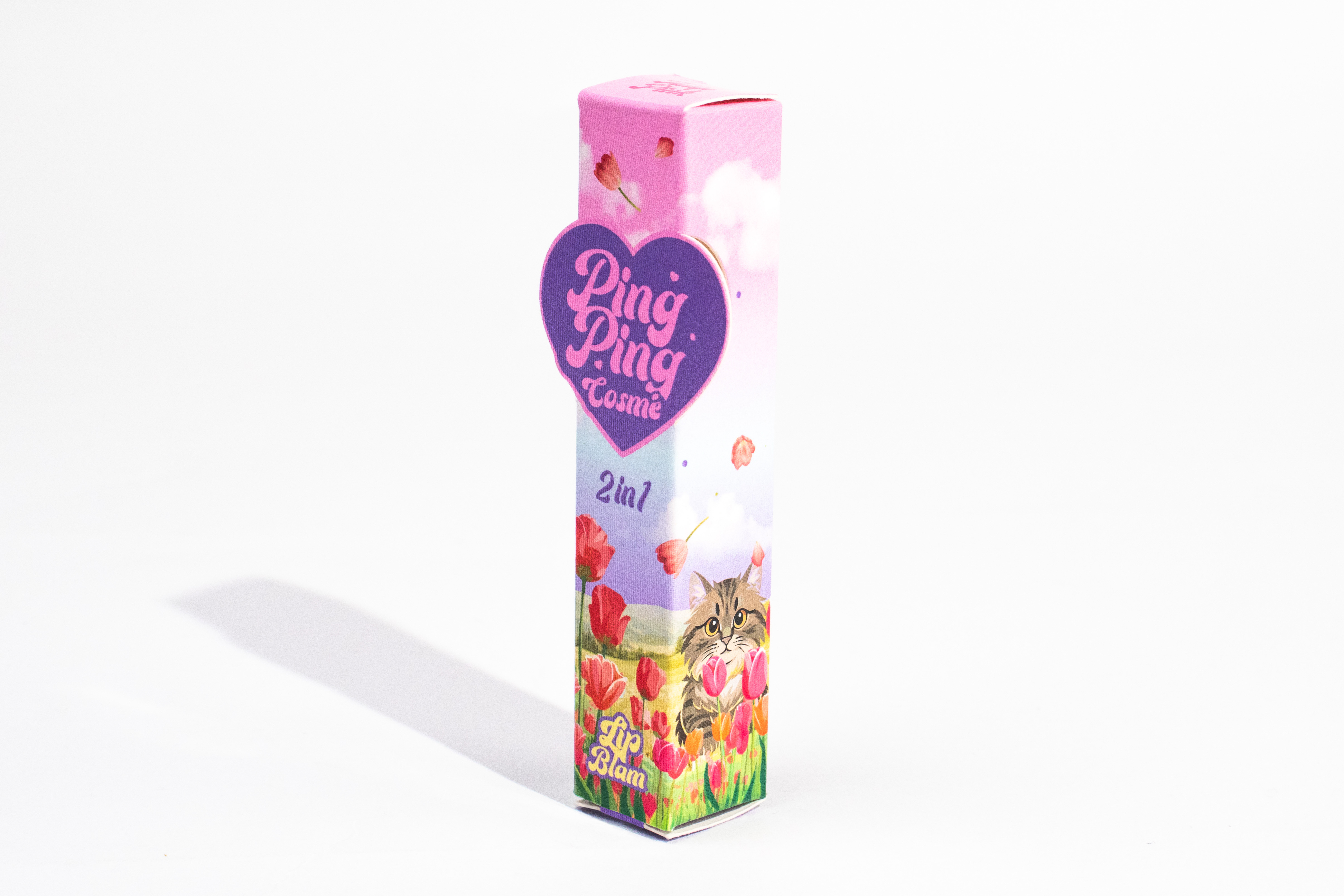 รูปตัวอย่างงานผลิตกล่องเครื่องสำอาง Ping Ping Cosme Lip Balm จาก Box Corner Art รูปที่ 5