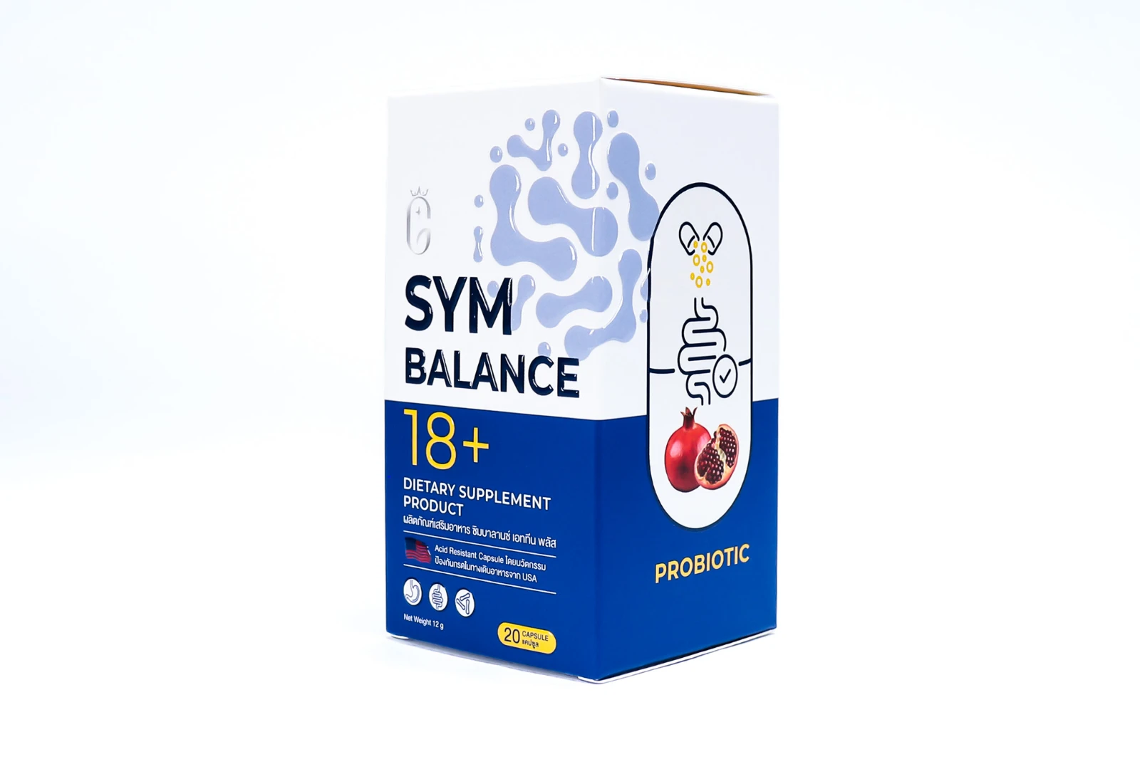 รูปตัวอย่างงานผลิตกล่องเสริมอาหาร Green Plus Shop Sym Balance 18+ จาก Box Corner Art รูปที่ 2
