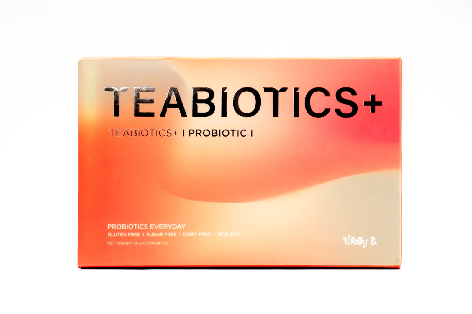 รูปตัวอย่างงานผลิตกล่องเสริมอาหาร Welly B Teabiotics+ Probiotic จาก Box Corner Art