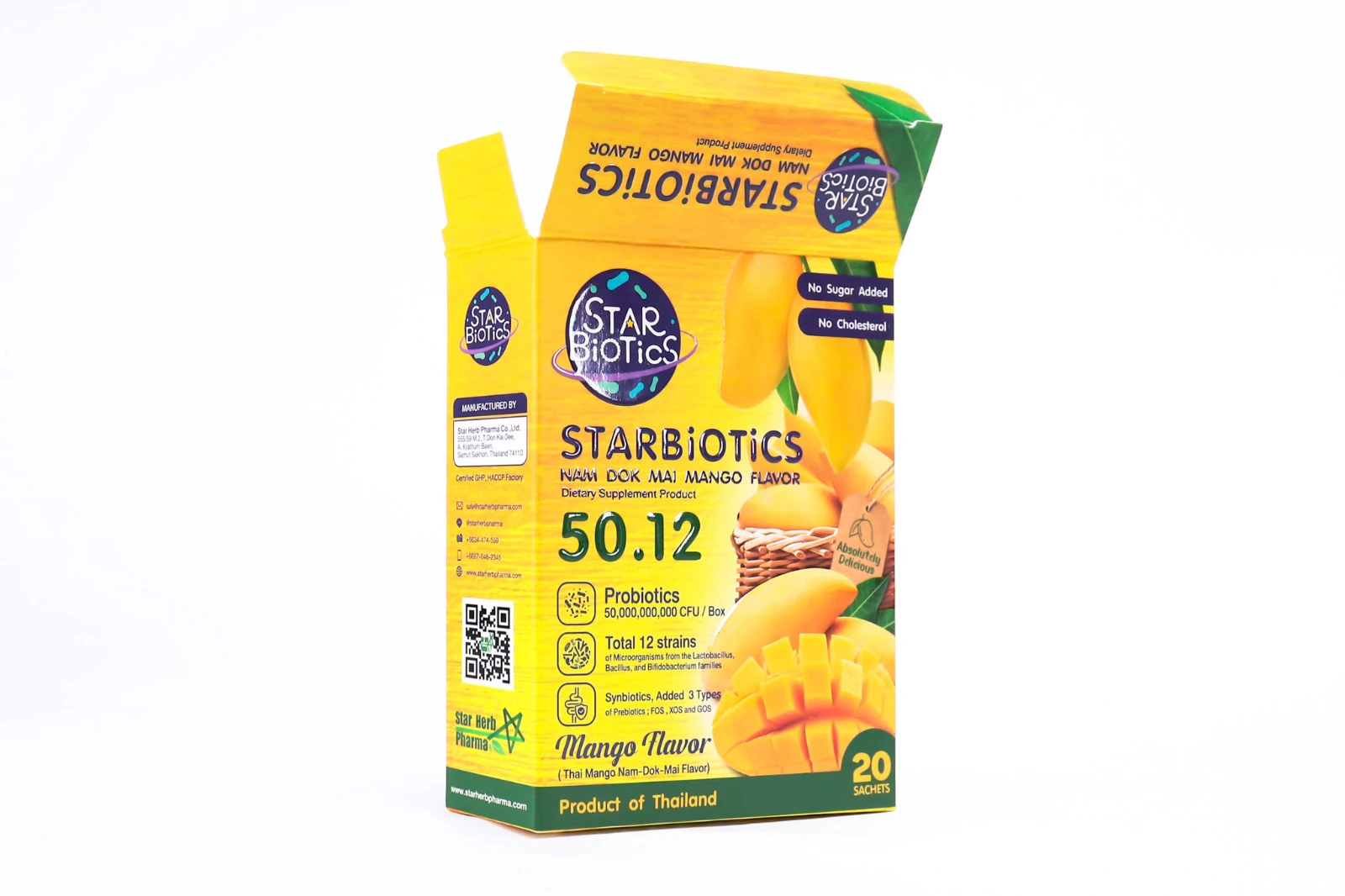 รูปตัวอย่างงานผลิตกล่องเสริมอาหาร Starbiotics โปรไบโอติก รสมะม่วงน้ำดอกไม้ จาก Box Corner Art รูปที่ 5