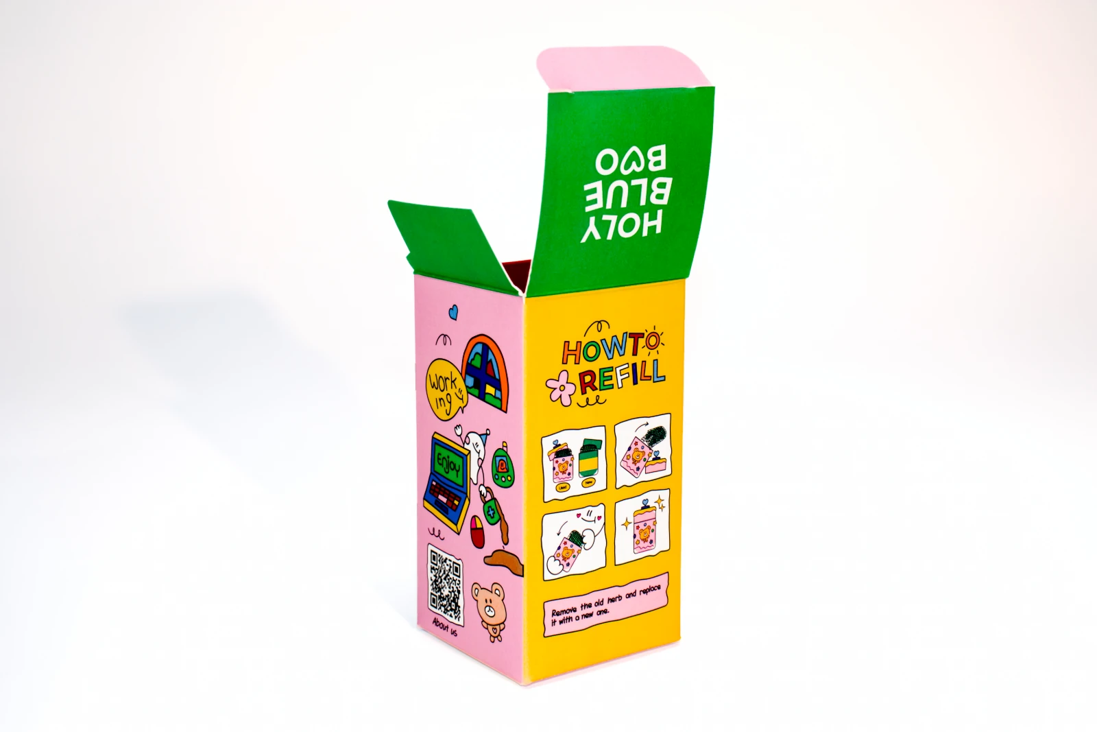 รูปตัวอย่างงานผลิตกล่องของเล่น Holy Blue Boo เคสยาดม จาก Box Corner Art รูปที่ 3