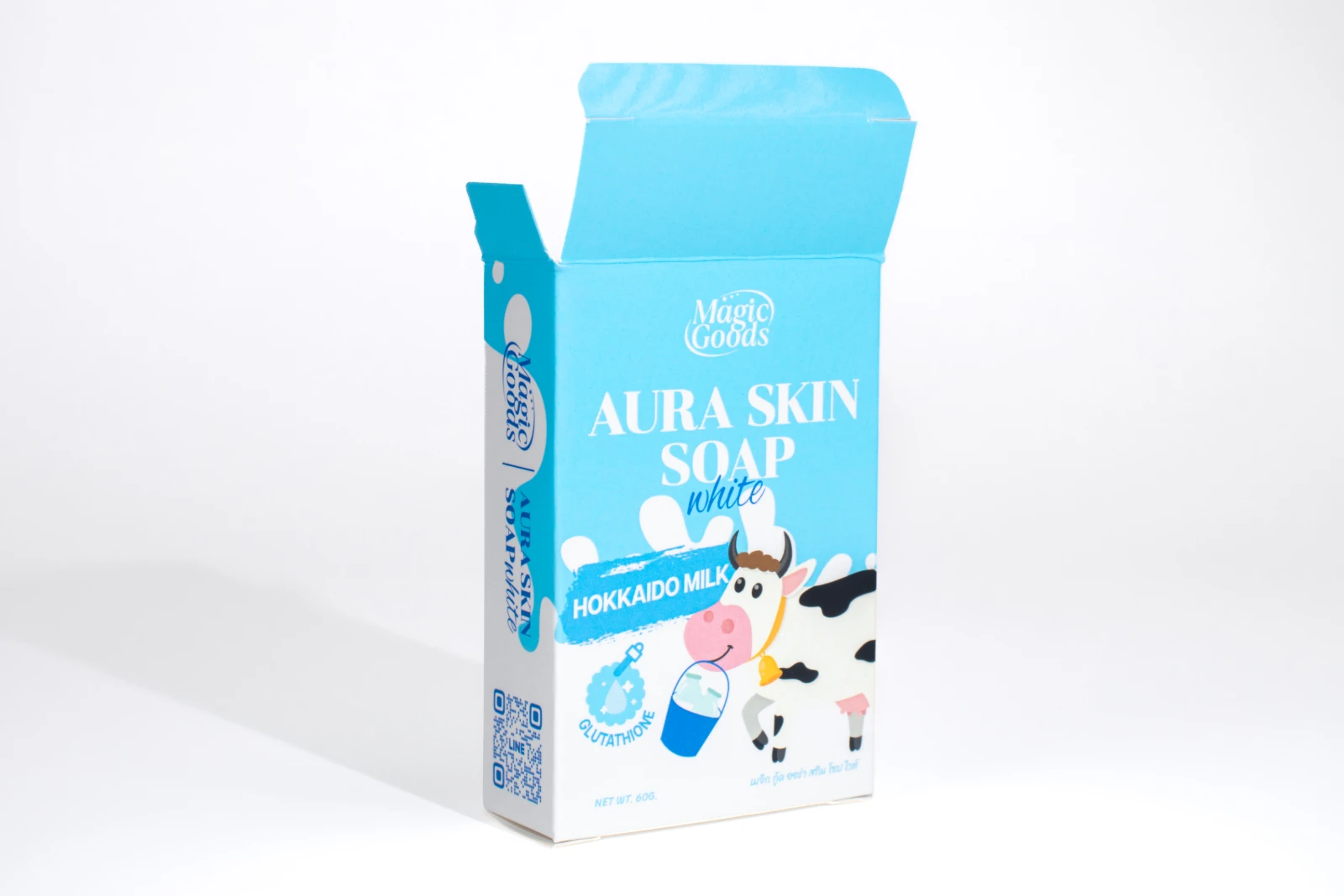 รูปตัวอย่างงานผลิตกล่องสบู่ Magic Goods Aura Skin Soap White Hokkaido Milk จาก Box Corner Art รูปที่ 5