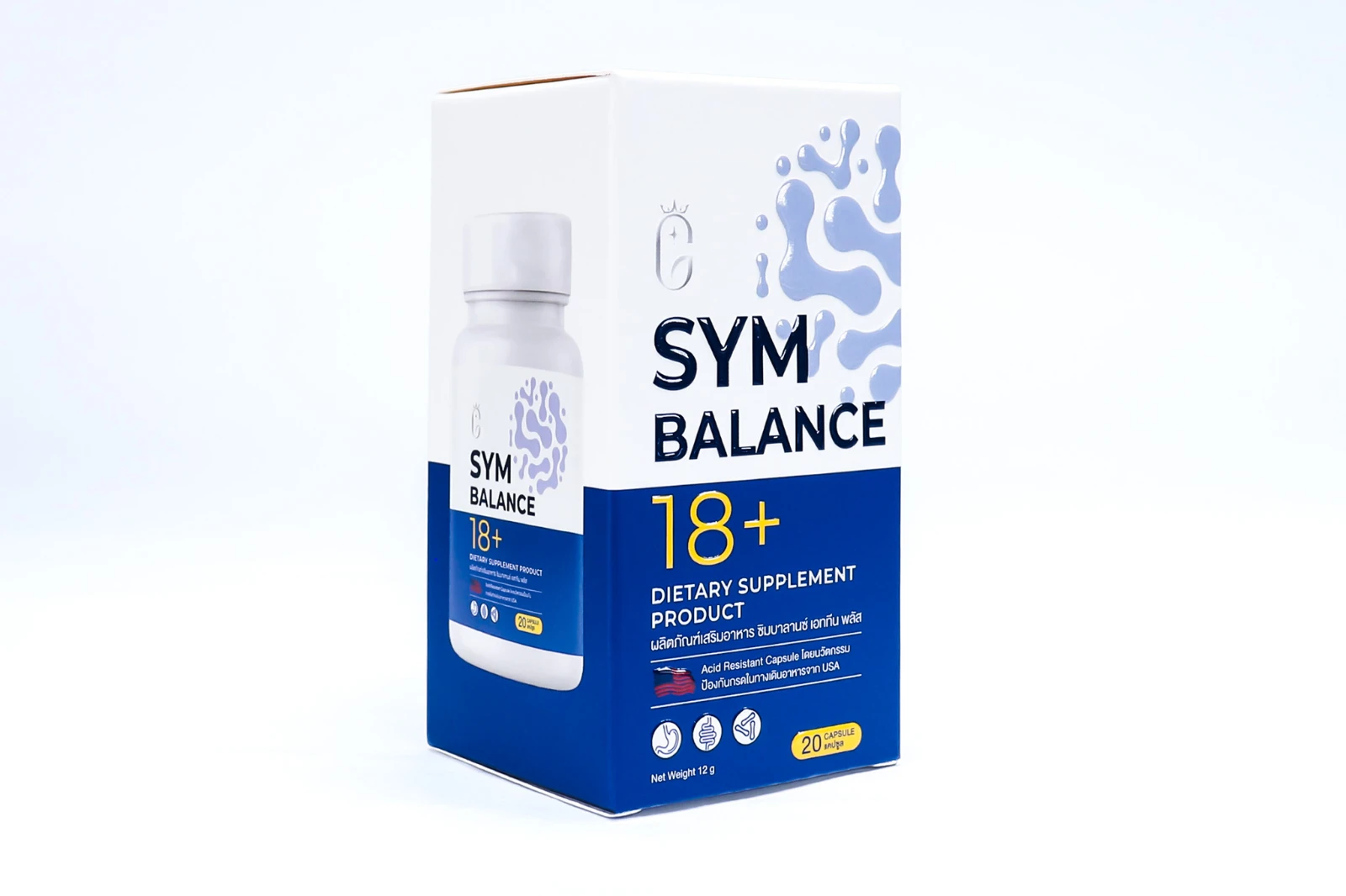 รูปตัวอย่างงานผลิตกล่องเสริมอาหาร Green Plus Shop Sym Balance 18+ จาก Box Corner Art รูปที่ 4
