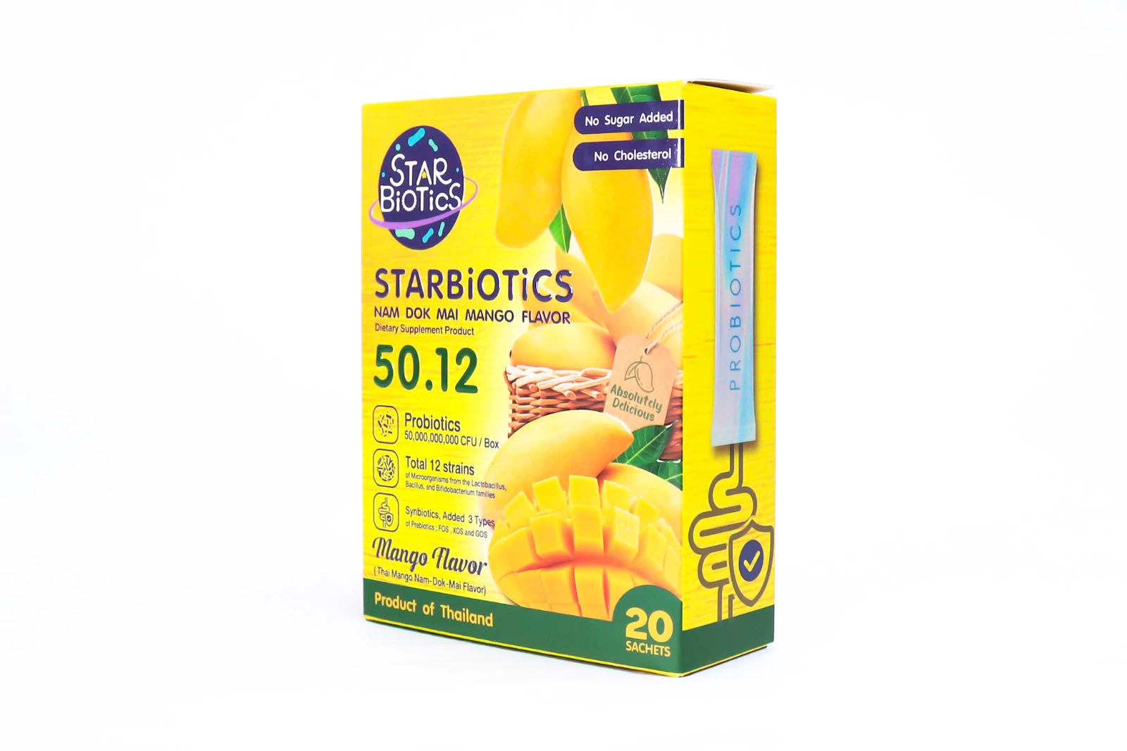 รูปตัวอย่างงานผลิตกล่องเสริมอาหาร Starbiotics โปรไบโอติก รสมะม่วงน้ำดอกไม้ จาก Box Corner Art รูปที่ 2