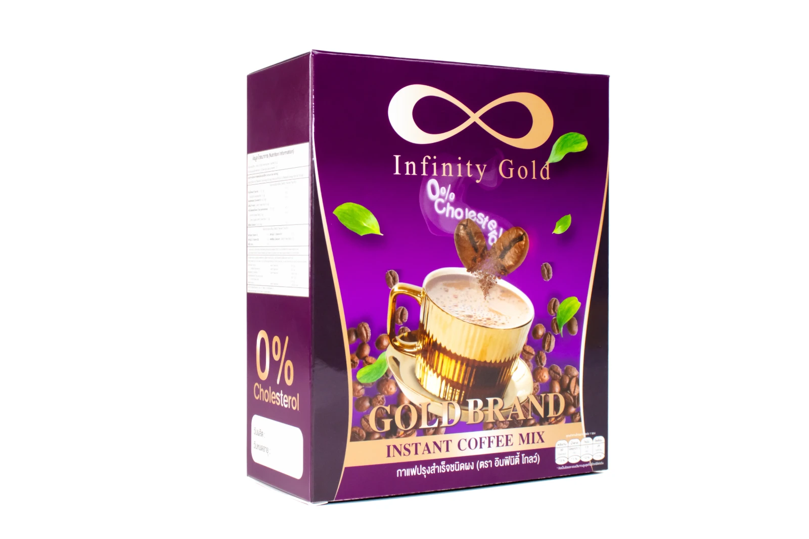 รูปตัวอย่างงานผลิตกล่องขนม/อาหาร Infinity Gold กาแฟปรุงสำเร็จชนิดผง จาก Box Corner Art รูปที่ 3