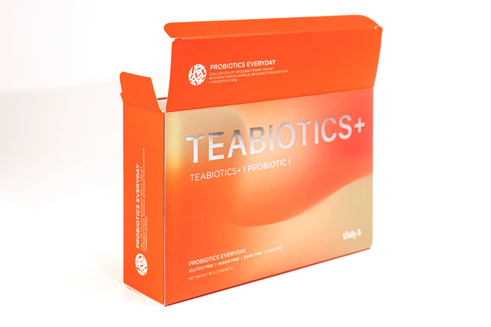 รูปตัวอย่างงานผลิตกล่องเสริมอาหาร Welly B Teabiotics+ Probiotic จาก Box Corner Art รูปที่ 5