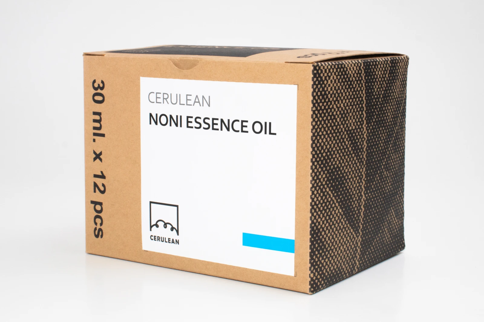 รูปตัวอย่างงานผลิตกล่องเซต/โหล กล่องเซต Cerulean Noni Essence Oil กระดาษคราฟท์ จาก Box Corner Art รูปที่ 3