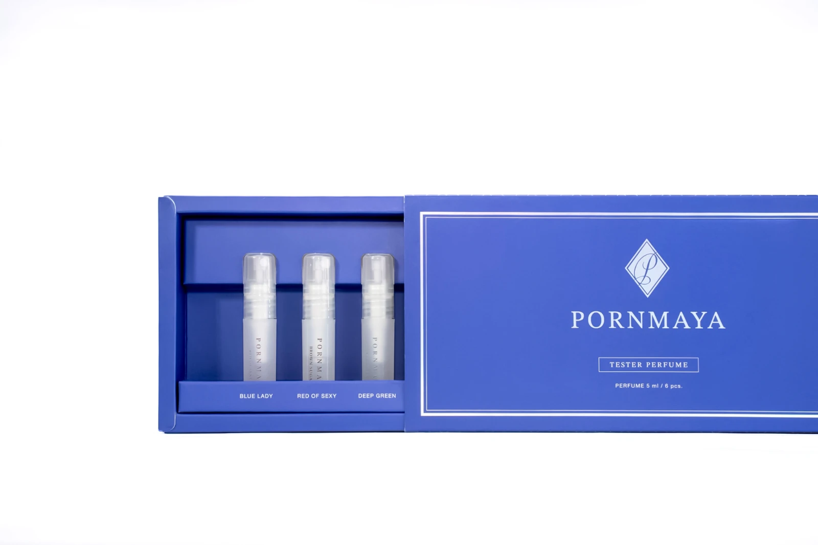 รูปตัวอย่างงานผลิตกล่องเซต/โหล กล่องเซตน้ำหอม PORNMAYA Tester Perfume แบบสไลด์ จาก Box Corner Art รูปที่ 3