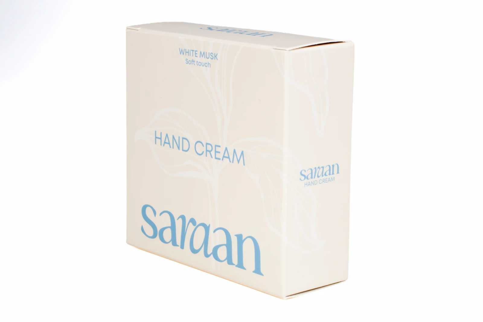 รูปตัวอย่างงานผลิตกล่องเครื่องสำอาง กล่องแฮนด์ครีม Saraan White Musk แบบฝาเสียบ จาก Box Corner Art รูปที่ 2