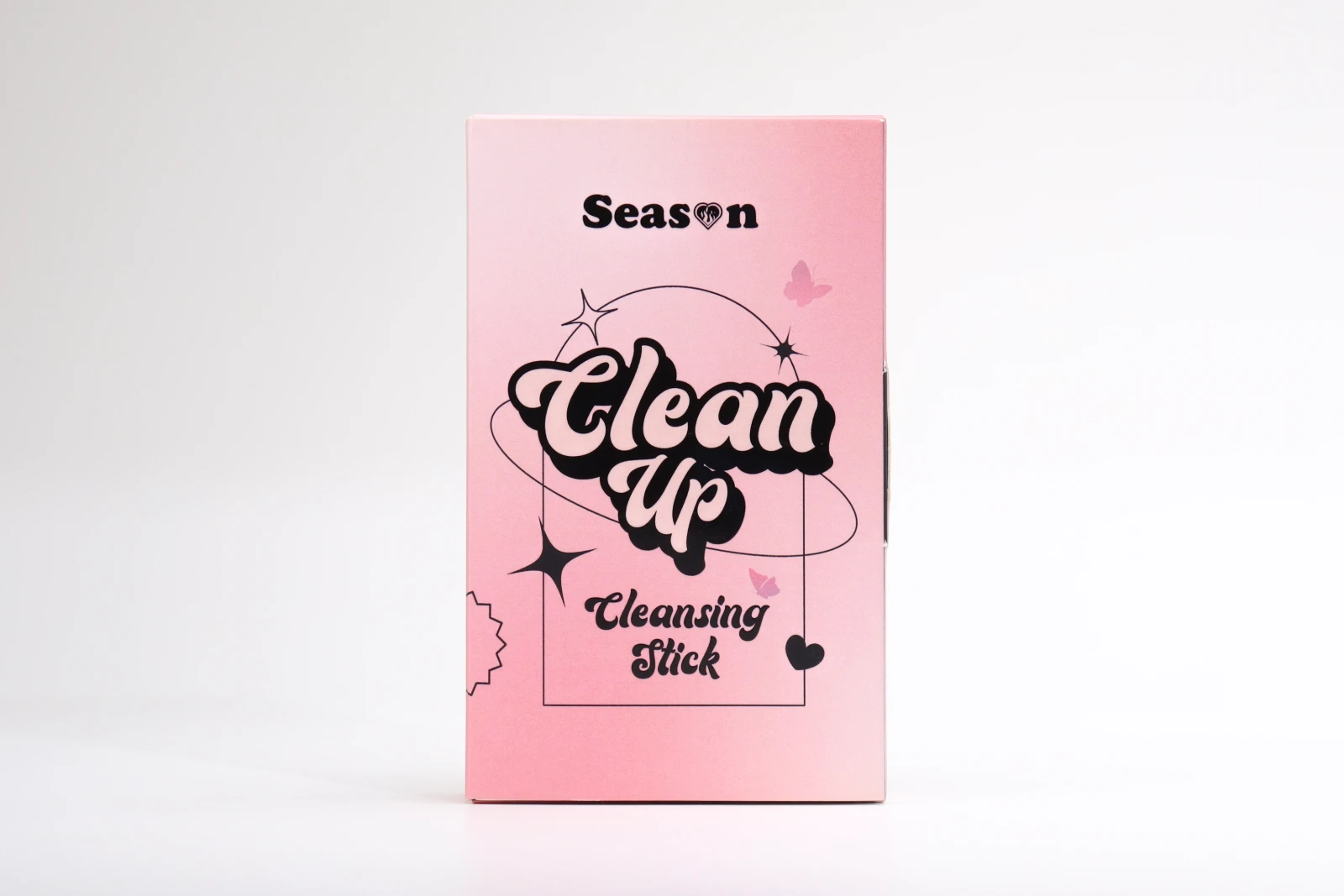 รูปตัวอย่างงานผลิตกล่องทรงสมุด กล่องคลีนซิ่งสติ๊ก Season Clean Up กล่องกระดาษสีชมพู จาก Box Corner Art รูปที่ 5