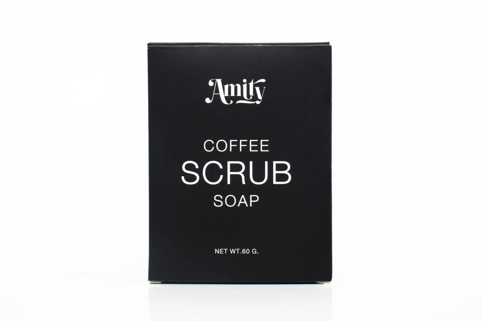 รูปตัวอย่างงานผลิตกล่องสบู่ Amity Coffee Scrub Soap กล่องฝาเสียบสีดำ จาก Box Corner Art รูปที่ 2