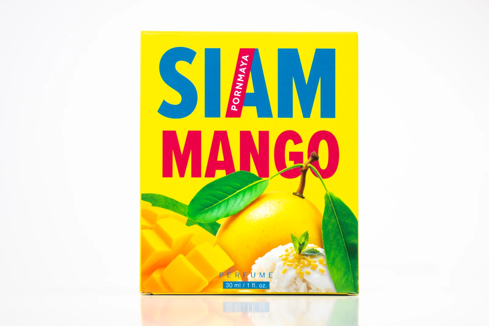 รูปตัวอย่างงานผลิตกล่องเครื่องหอม Pornmaya Siam Mango กล่องฝาเสียบ จาก Box Corner Art