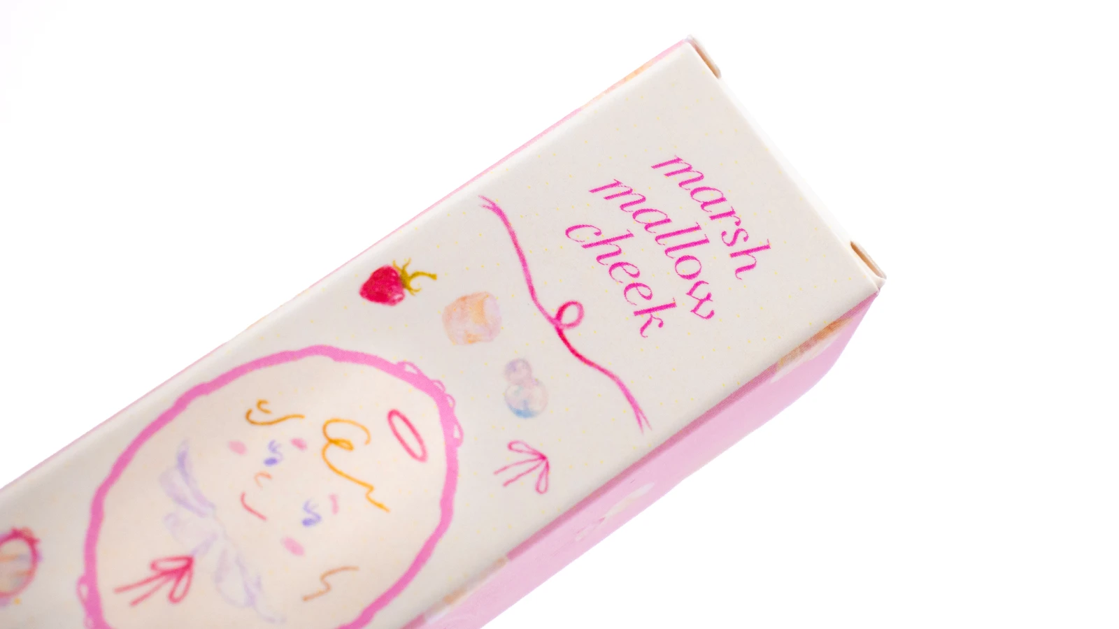 รูปตัวอย่างงานผลิตกล่องเครื่องสำอาง กล่องบลัชออน I’m’ur! Marshmallow Cheek Pink Popcorn กล่องฝาเสียบ จาก Box Corner Art รูปที่ 6
