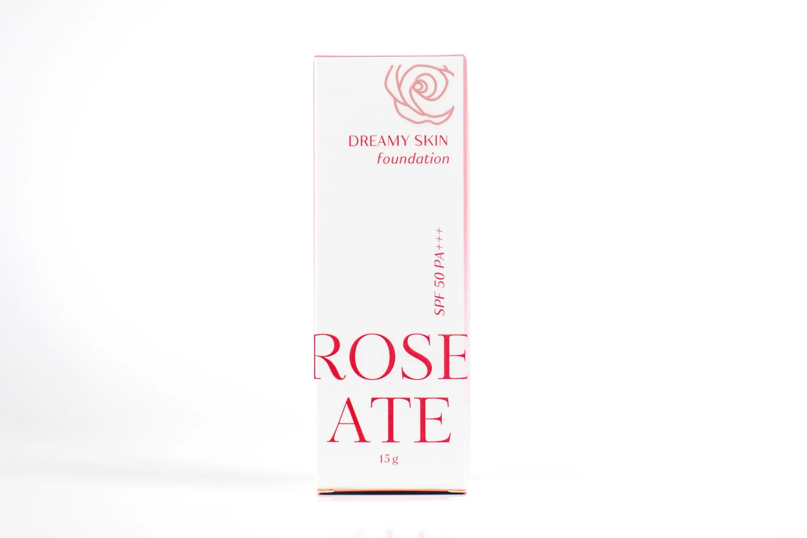 รูปตัวอย่างงานผลิตกล่องเครื่องสำอาง กล่องรองพื้น Roseate Dreamy Skin Foundation กล่องฝาเสียบ จาก Box Corner Art รูปที่ 2