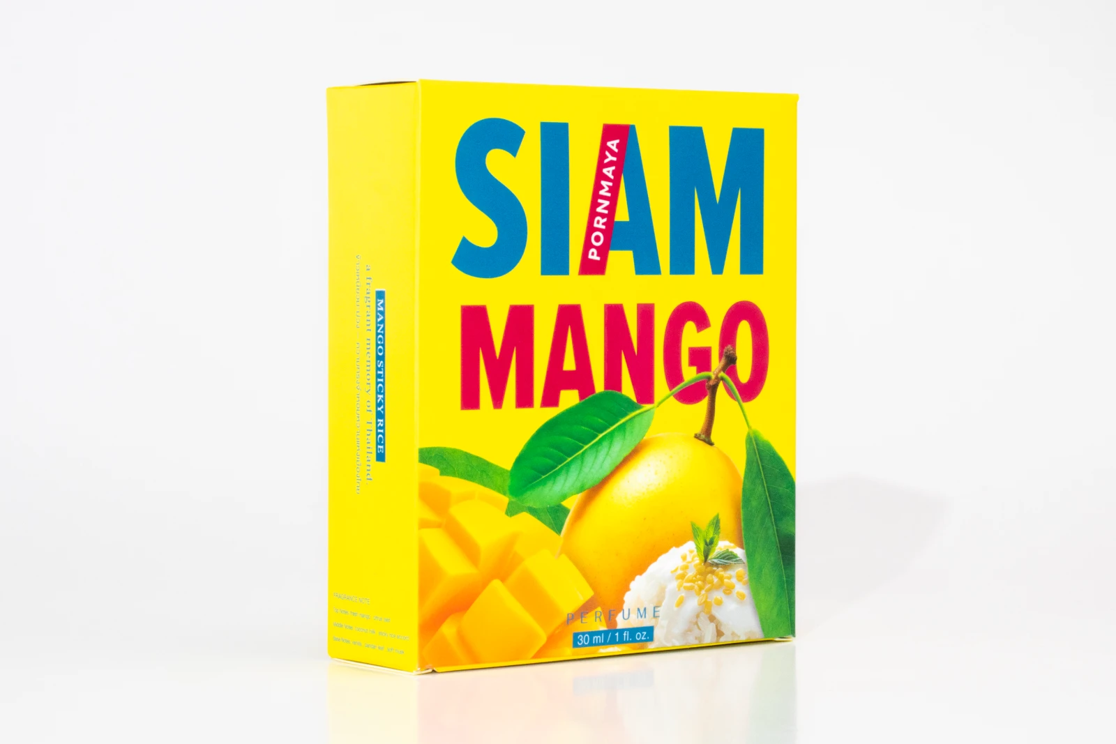 รูปตัวอย่างงานผลิตกล่องเครื่องหอม Pornmaya Siam Mango กล่องฝาเสียบ จาก Box Corner Art รูปที่ 2