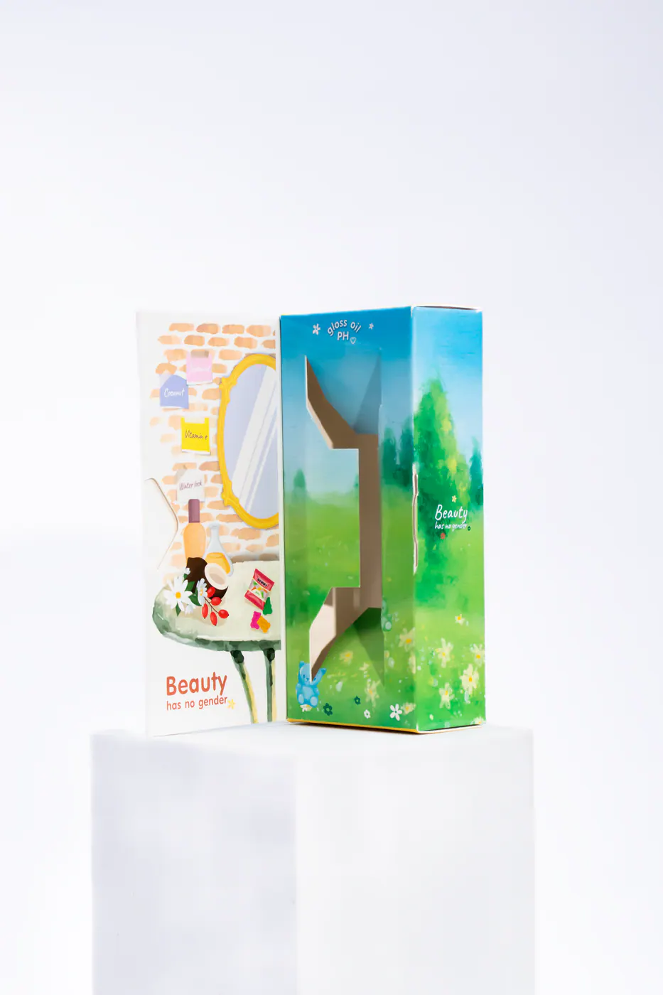 รูปตัวอย่างงานผลิตกล่องน้ำหอม Pleasant Garden กลิ่นเจลลี่แบร์ จาก Box Corner Art