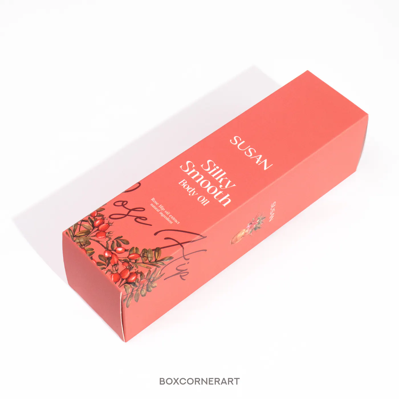 รูปตัวอย่างงานผลิตกล่องครีม SUSAN Silky Smooth Body Oil จาก Box Corner Art รูปที่ 2